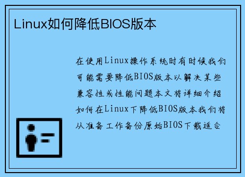 Linux如何降低BIOS版本